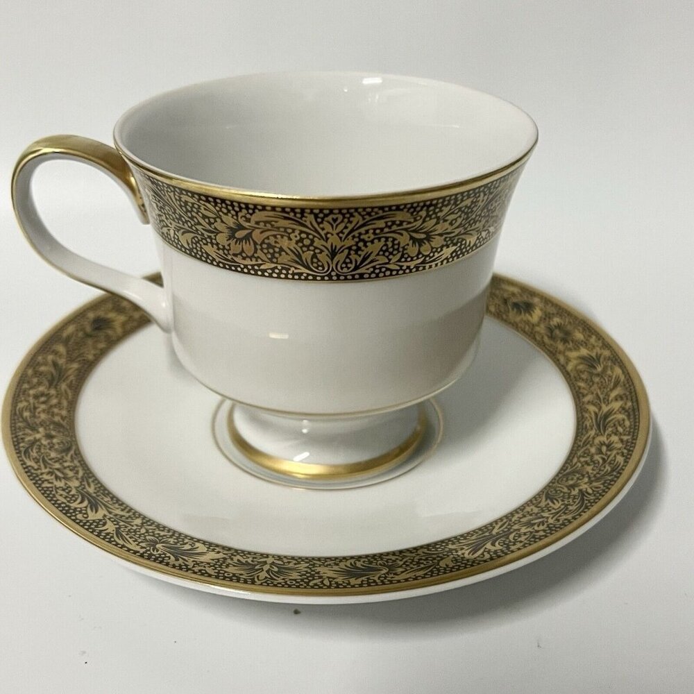 1 Vintage Sango Hampton Tea Coffee Cup & Saucer Fine China Japan Gold Rim EUC